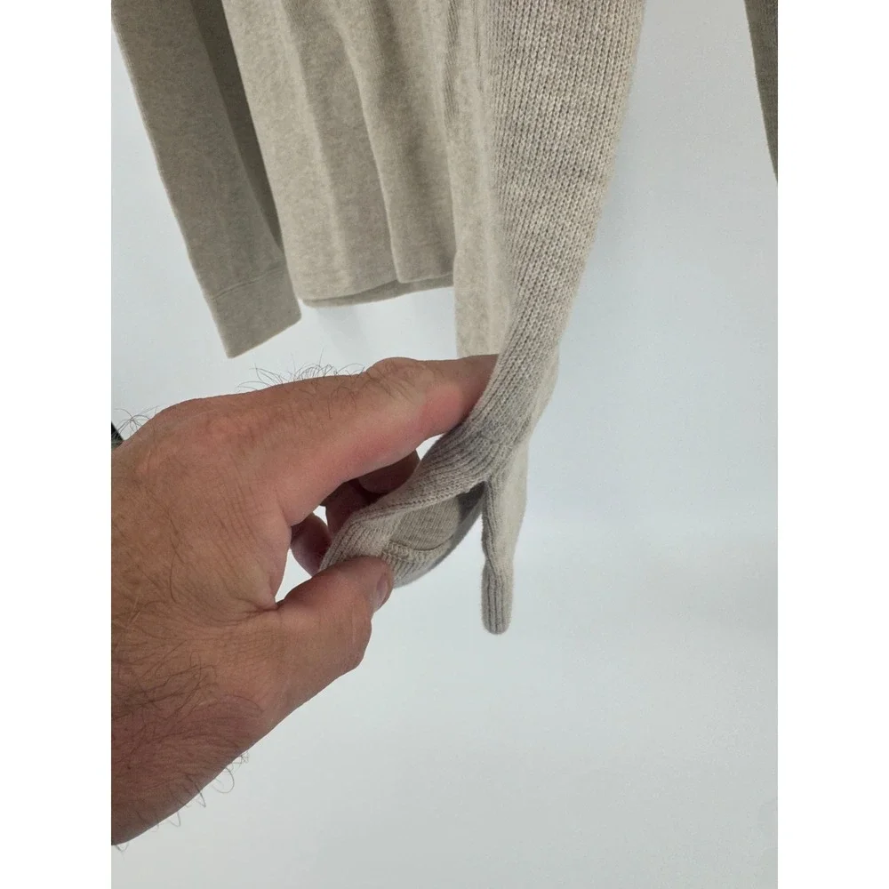 Polo Ralph Lauren Quarter Zip‎ Pullover Sweater XL Mens Beige Oatmeal Cotton